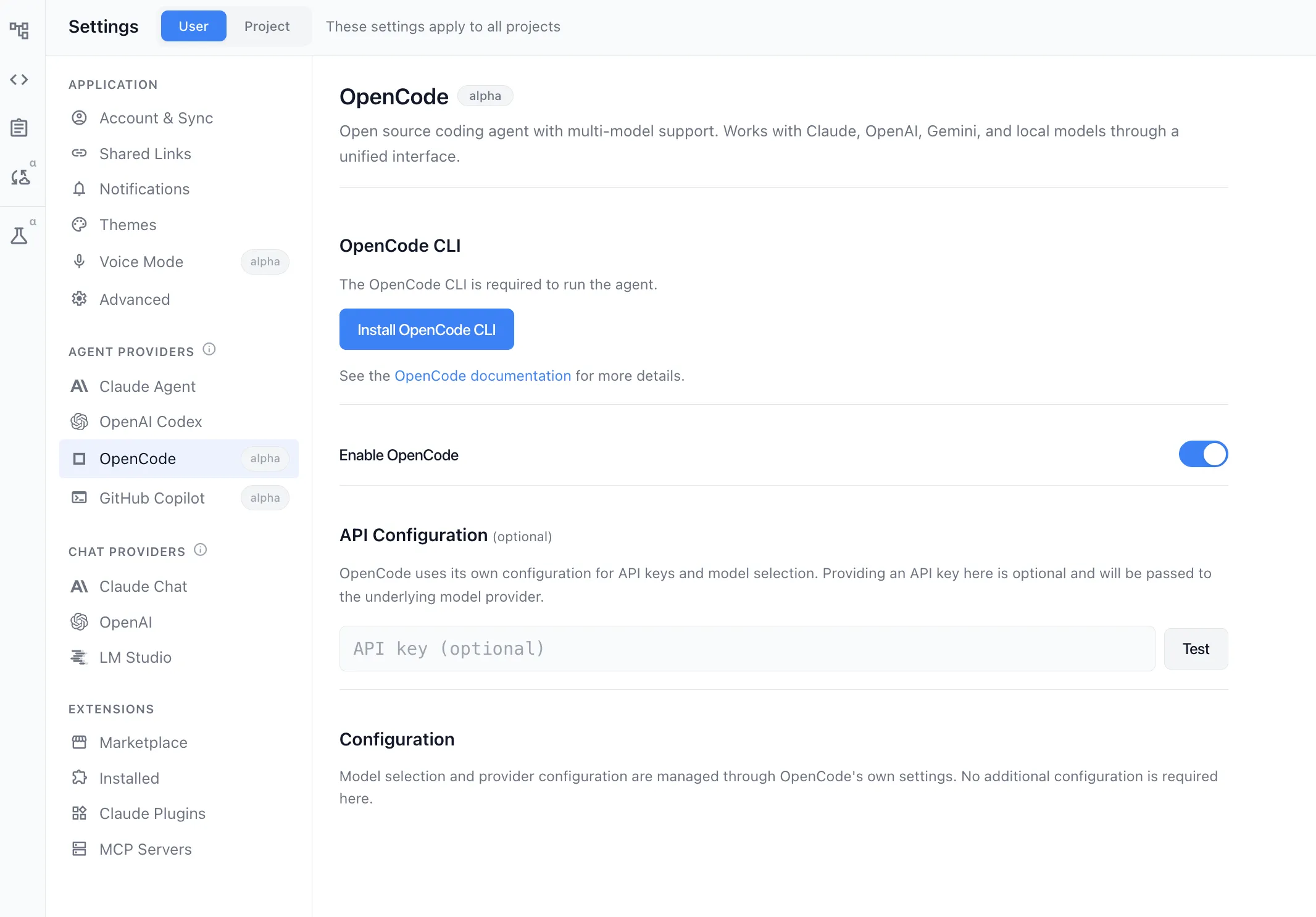 OpenCode (alpha)