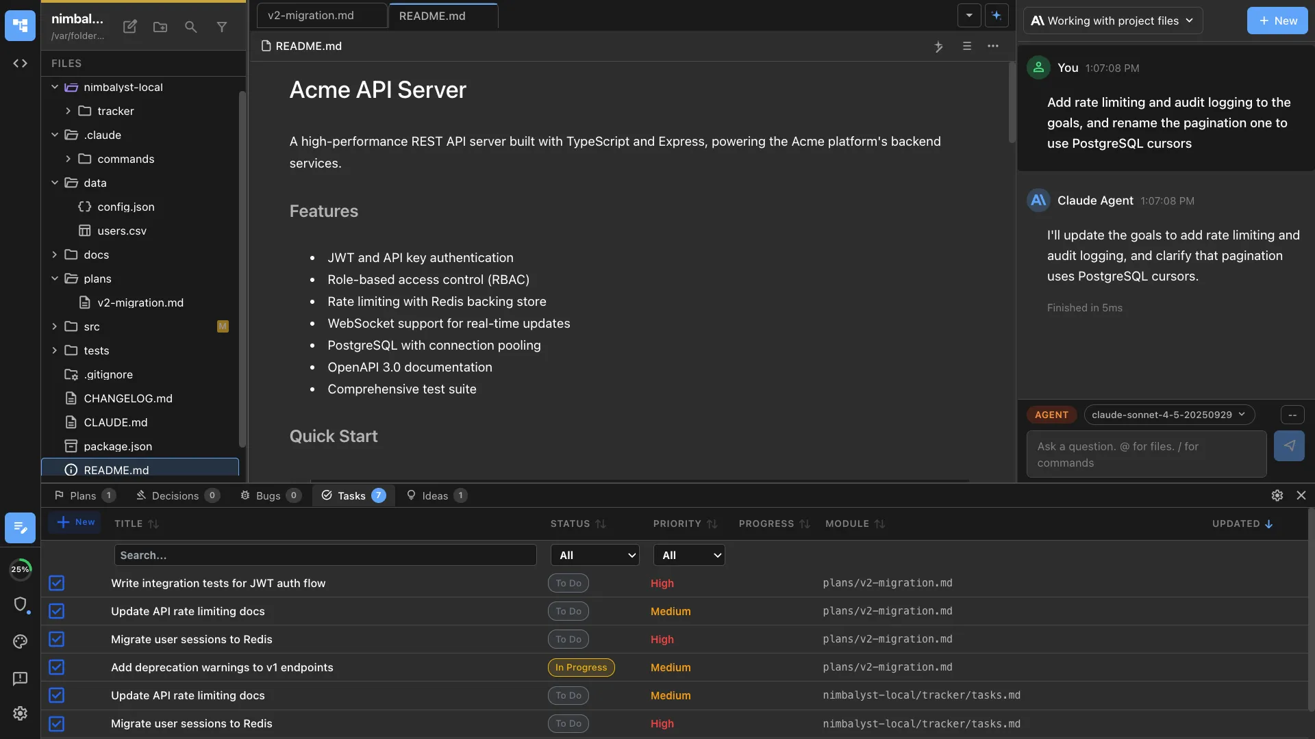 File tree and navigation