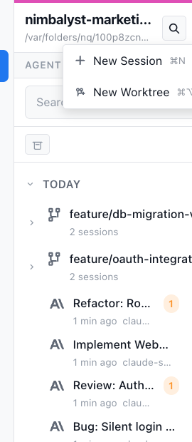Git worktrees for isolated agent work
