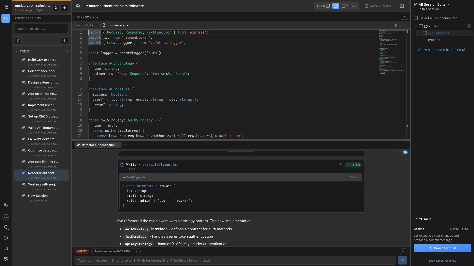 Developer workflow — code editing with Claude Code and Codex