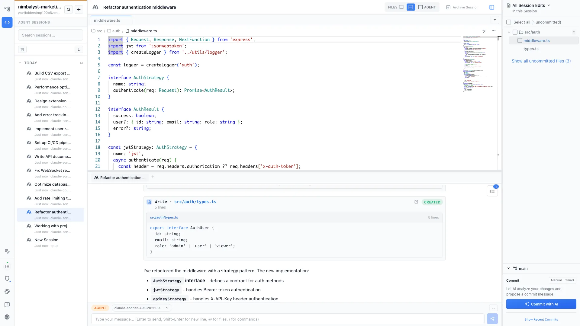 Developer workflow — code editing with Claude Code and Codex