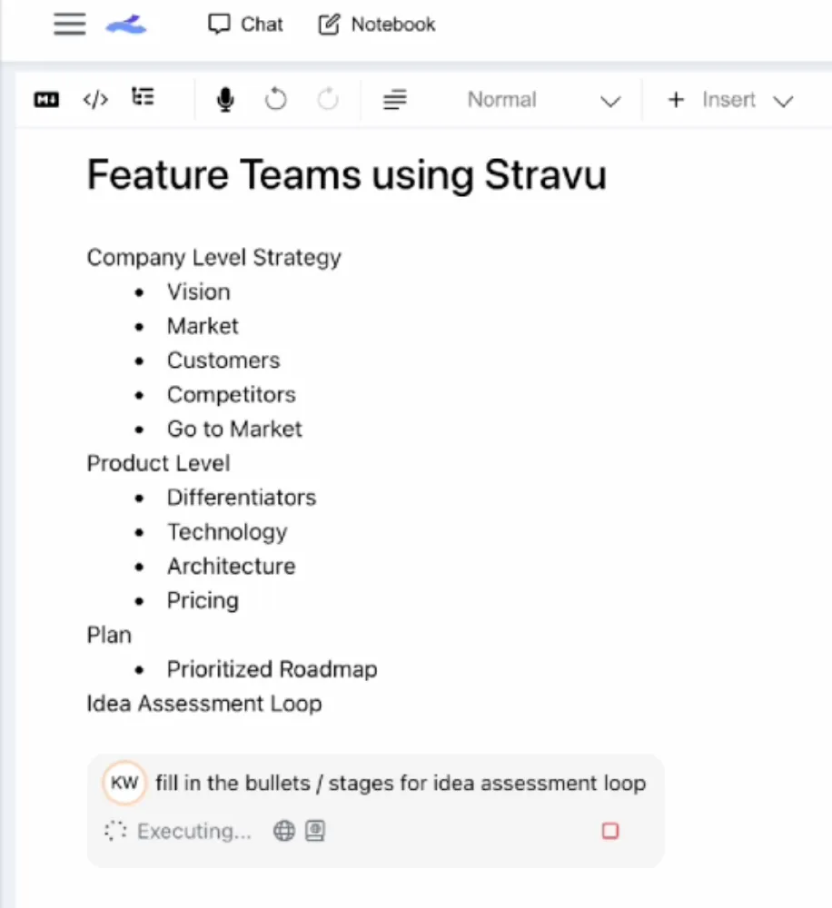 Building diagram context with bullet-point notes in Nimbalyst