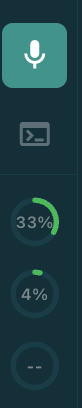 The activity bar mic button highlighted while Voice Mode is active