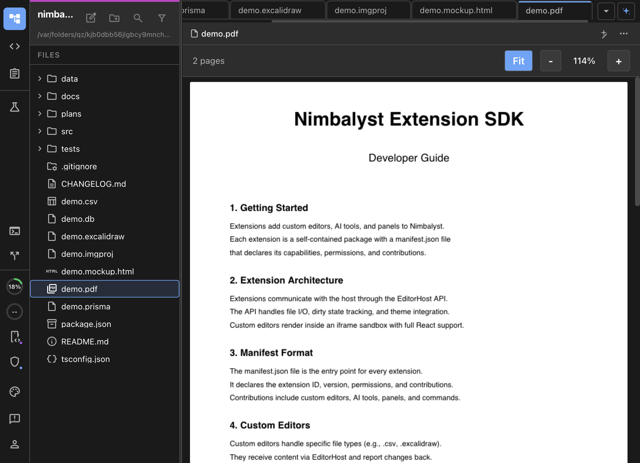PDF document viewer showing a multi-page document with page navigation