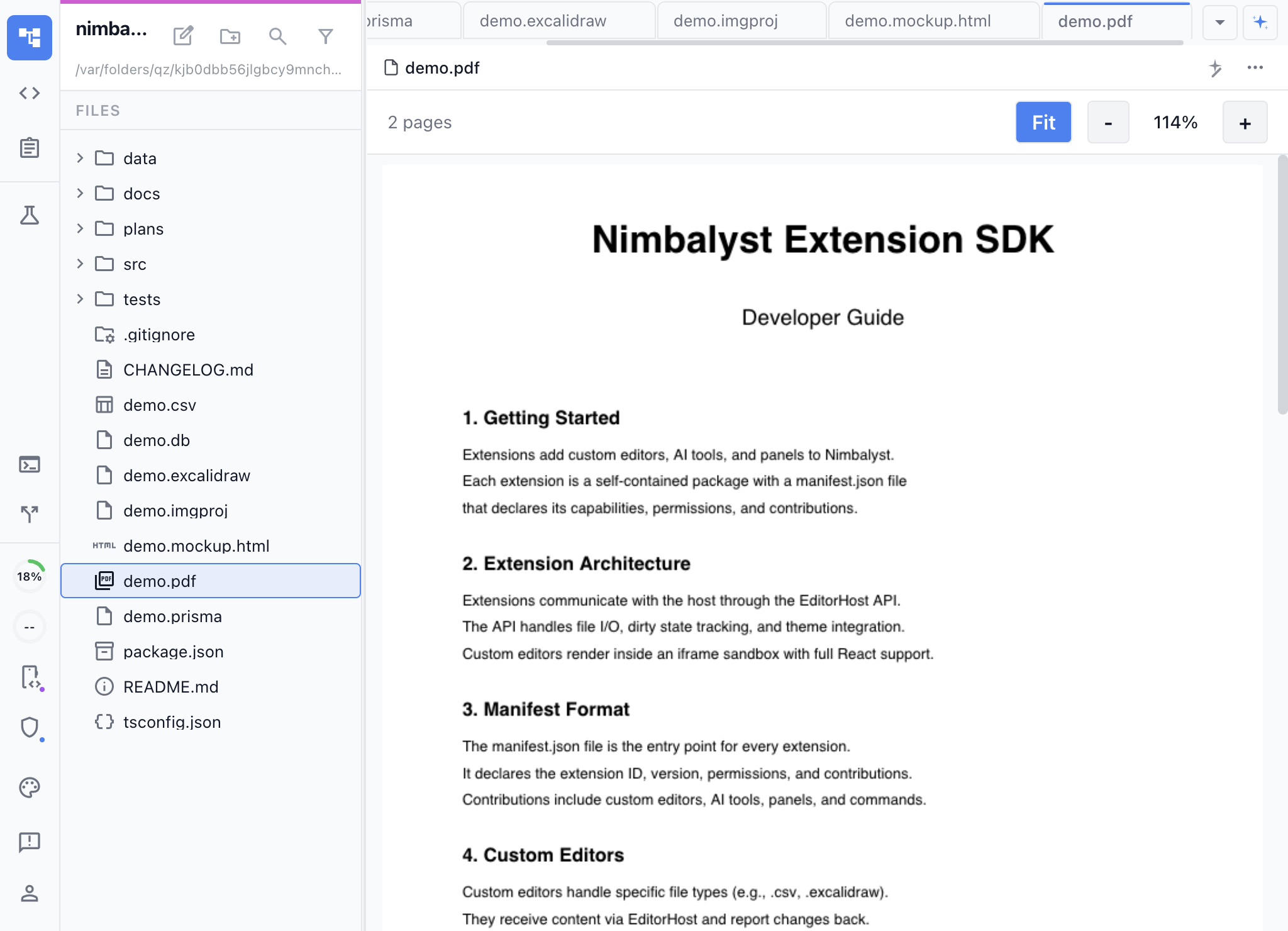 PDF document viewer showing a multi-page document with page navigation