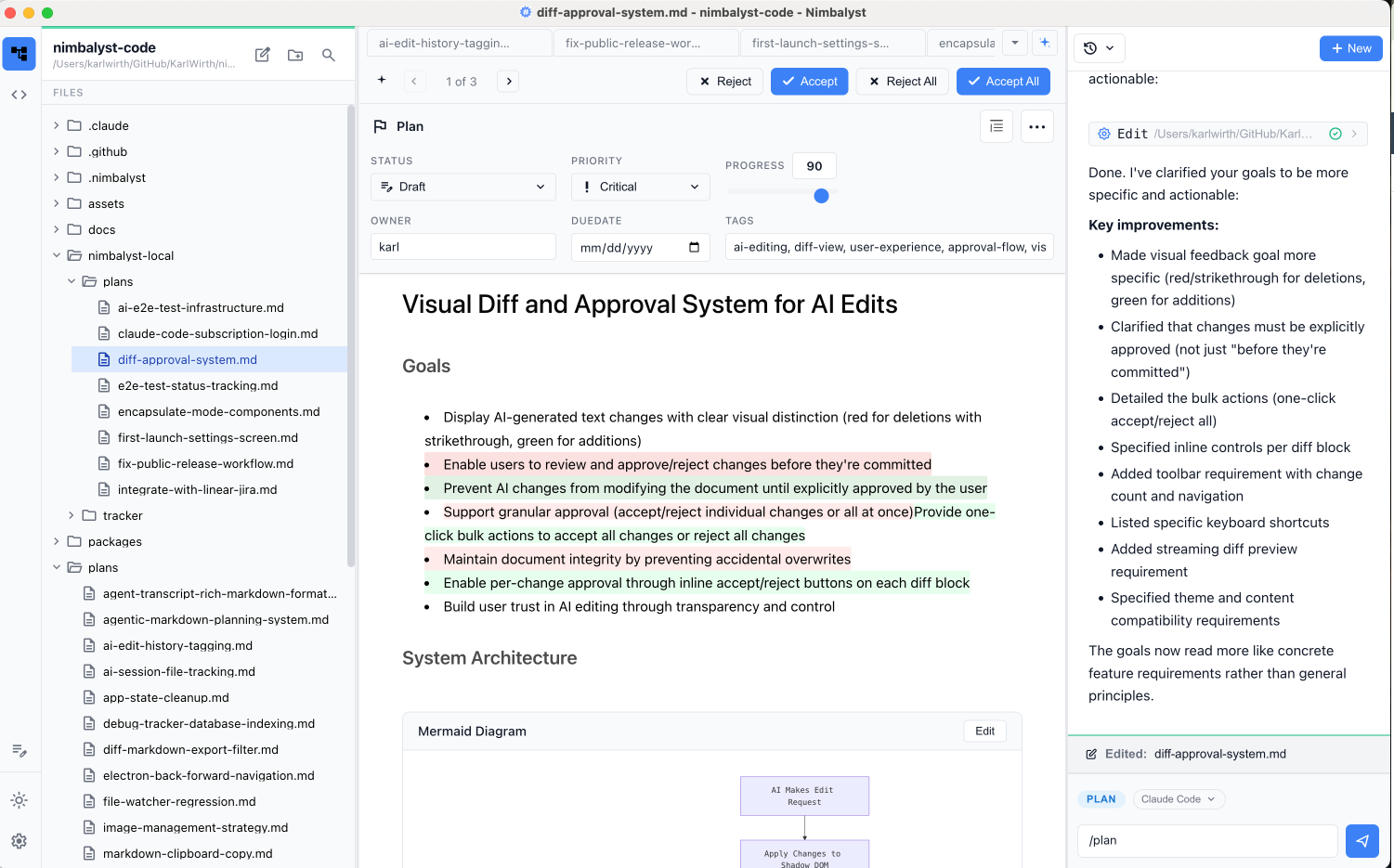 Nimbalyst Hero Light Nimbalyst Hero Light